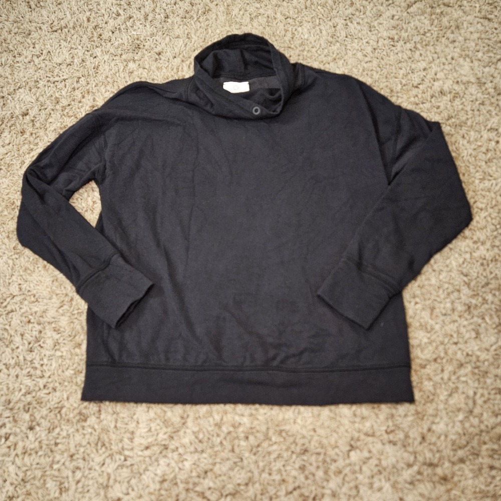 Aerie Offline Sweatshirt Womens Size M Black Cowl Neck Oversized Thumbholes